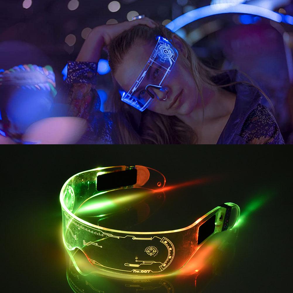 очки cyberpunk светящиеся led светодиодные фото 2